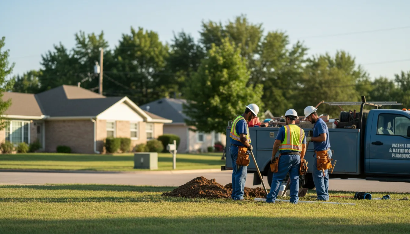 Residential water line and bathroom plumbing service in Greentown, OH